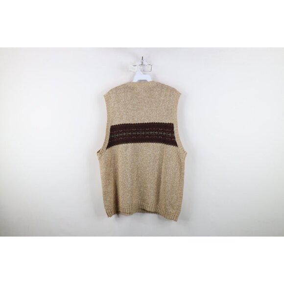Vintage 90s American Eagle Outfitters Mens Large Fair Isle Knit Sweater Vest - Picture 7 of 9